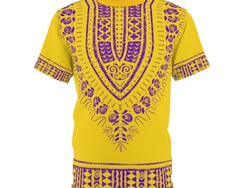 Gold and Purple Unisex Dashiki Shirt | Afrocentric Shirt | African shirt | Black Owned Business | The Power Of Love Clothing