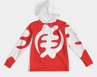 Gye Nyame Hoodie ( Red/White) | Afrocentric Hoodie | African Hoodie | Adinkra Hoodie