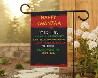 Kwanzaa Garden & House Banner, House Banner, Black Gifts, Kwanzaa Gifts, Garden BANNER, Yard Gifts, Yard Flag
