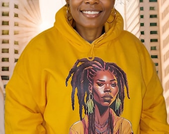 Loc Goddess Loc'd Hair Black Girl Melanin Woman Pullover Hoodie