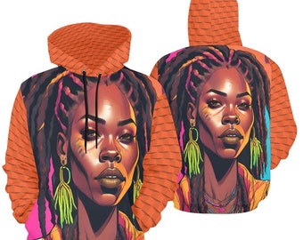 Loc Goddess Loc'd Hair Black Girl Melanin Woman Graphic Hoodie