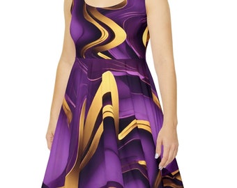 Purple Gold Women's Skater Dress