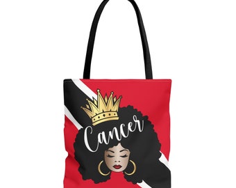 Trinidad Flag African American Woman Tote Bag | African Queen Bag | Black Girl Bag | Cancer Bag