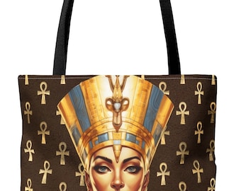 Nefertiti Ankh Tote Bag | Afrocentric Tote | Egyptian Tote