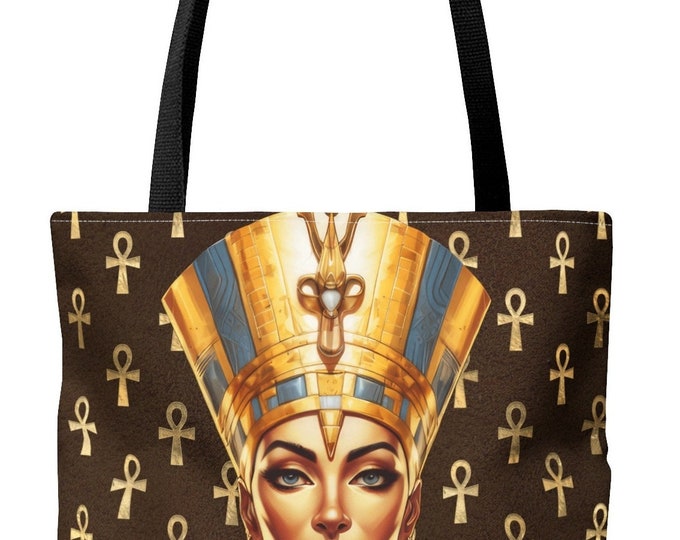 Featured listing image: Nefertiti Ankh Tote Bag | Afrocentric Tote | Egyptian Tote