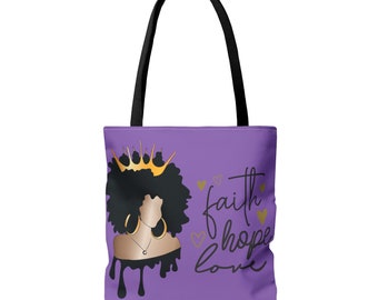 Purple Faith...Hope...Love Tote Bag
