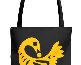 Sankofa Yellow Tote Bag | Sankofa Shopping Bag | Sankofa Tote | Adinkra Tote Bag