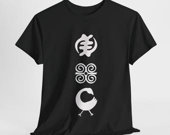 Adinkra Unisex Heavy Cotton Tee | Sankofa Shirt | Gyenyame Shirt | Dwennimmen ShirtTee