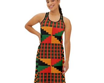 Kente Print Women's Racerback Dress | African Print Dress