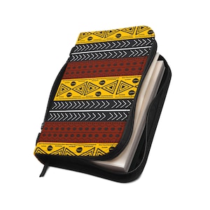 Bijbelomslag met tribal streeppatroon | Schriftmouw met ritssluiting