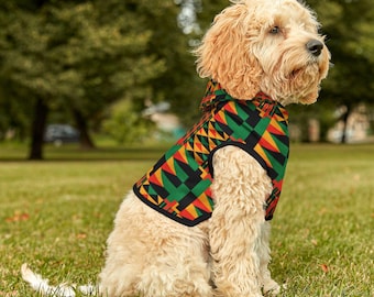 African Print Pet Hoodie - Kente Inspired