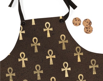 Egyptian Ankh Apron  | Unique Apron | Ethnic Apron | Black Owned Business | The Power Of Love Clothing