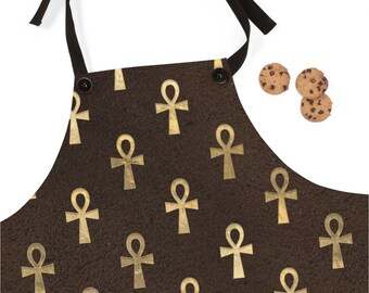 Egyptian Ankh Apron  | Unique Apron | Ethnic Apron | Black Owned Business | The Power Of Love Clothing