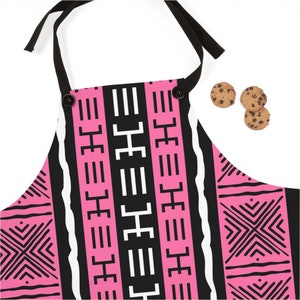 Pink Mudcloth Inspired Apron  | Afrocentric Apron | African Apron | Black Owned Business | The Power Of Love Clothing