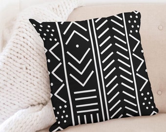 Throw Pillow Case 20"x20" Mudcloth Inspired