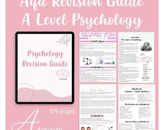 Guía de repaso digital de Psicología A-Level de AQA: Apuntes de estudio de 140 páginas (PDF) Exámenes de 2026 ACTUALIZADO