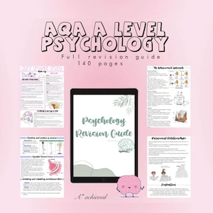 Guía de repaso de nivel avanzado de psicología de AQA (PDF) / 140 páginas de apuntes de alta calidad, consejos y herramientas de estudio