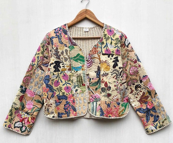 Patchwork Quilted Jackets Cotton reversible fashion jacket coat Floral kantha women girls jacket winter summer bohemian bridesmaid gift