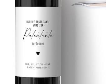 Personalized Wine Bottles Label Ask Godmother | Do you want to become my godmother | Wine Label Question Surprise Godfather