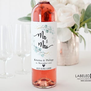 Personalized Wine Bottles Label Wedding Mr Mrs Green | wedding gift gift wedding gifts wedding decoration wine label Corona