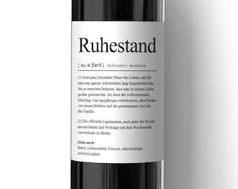 Wine bottle label retirement I pension farewell gift personalized gift pensioner work colleague colleague farewell colleague