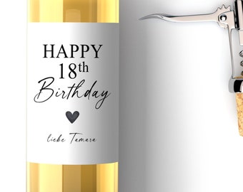 Personalized Wine Bottles Label Gift 18 Birthday Happy Birthday Birthday Gift Girlfriend Friend Wine Label Personalized