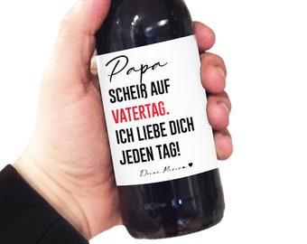 Personalisiertes Bier Flaschen Etikett Scheiss auf Vatertag Geschenk für Männer || Bieretikett Vatertagsgeschenk Geburtstagsgeschenk Ihn