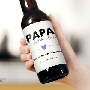 Personalisiertes Bier Flaschen Etikett Vatertag Geschenk für Männer Bester Papa | Bieretikett Vatertagsgeschenk Geburtstagsgeschenk Ihn