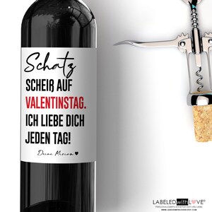 Personalisiertes Wein Flaschen Etikett Scheiß auf Valentinstag für Männer | Valenstinstagsgeschenk Geschenk für Männer Frau Freund Mann Ihn