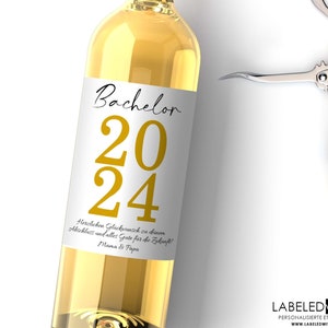 Personalized Wine Bottle Label Graduation 2024 ||| Abitur Bachelor Master Graduate Graduation Doctor Gift