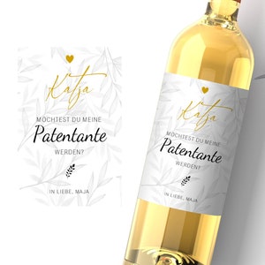 Personalized Wine Bottles Label Patent Questions | Do you want to become my godmother| Wine Label Question Surprise Godfather