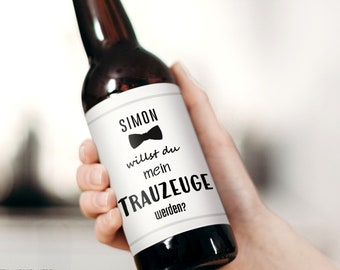 Personalisiertes Bier Flaschen Etikett Trauzeuge fragen | Hochzeit Bierflaschenetikett Bieretikett Flaschenetikett Geschenk Bester Freund