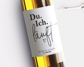 Personalisierte Meilenstein Wein Flaschen Etikett Hochzeit Läuft  | Hochzeitsgeschenk Weinetikett Geschenk wedding gifts Hochzeitsdeko