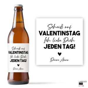Personalisiertes Bier Flaschen Etikett Scheiß auf Valentinstag für Männer | Valentinstagsgeschenk Geschenk Bieretikett Ihn Freund Mann