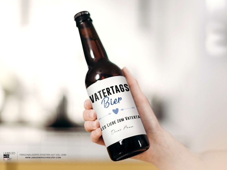 Personalisiertes Bier Flaschen Etikett Vatertag Geschenk für Männer Vatertagsbier Bieretikett Vatertagsgeschenk Geburtstagsgeschenk Ihn Bild 1