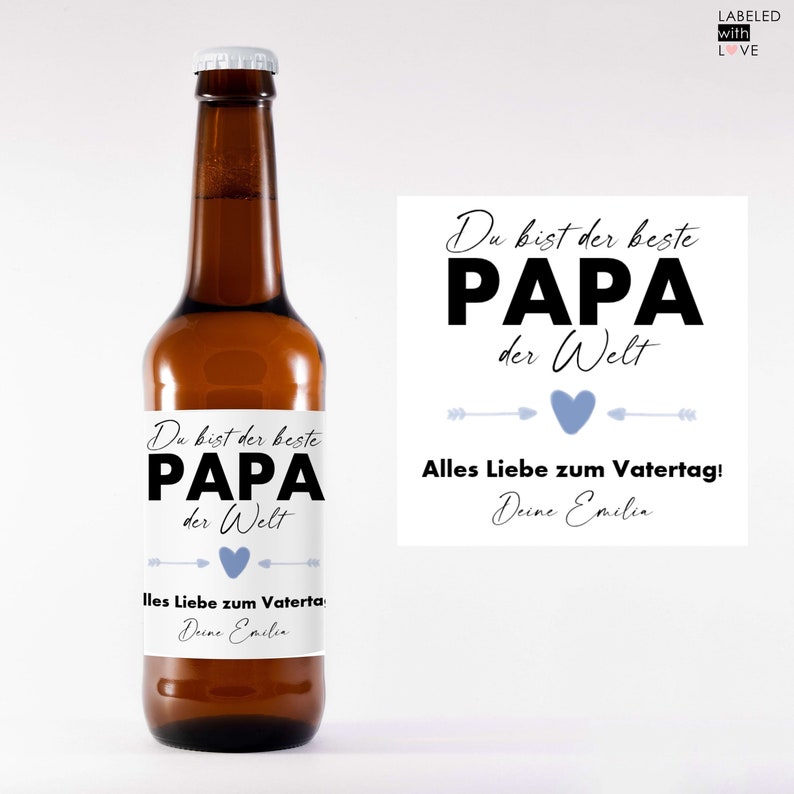 Personalized Beer Bottle Label Father's Day Gift for Men Best Dad in the World Beer label Father's Day gift fathers day gift image 1