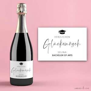 Abschlussgeschenk | Personalisiertes Sektetikett Glückwunsch | Abitur Bachelor Master Absolvent Absolventin Graduierung Doktor Promotion