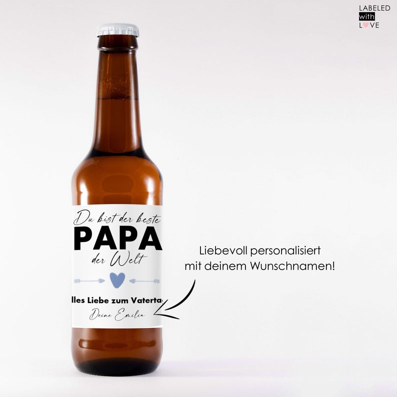 Personalized Beer Bottle Label Father's Day Gift for Men Best Dad in the World Beer label Father's Day gift fathers day gift image 2