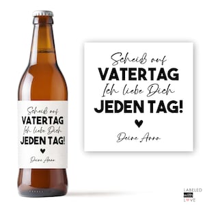 Personalisiertes Bier Flaschen Etikett Scheiss auf Vatertag Geschenk für Männer | Bieretikett Vatertagsgeschenk Geburtstagsgeschenk Ihn