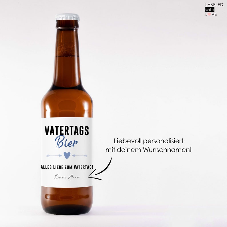 Personalisiertes Bier Flaschen Etikett Vatertag Geschenk für Männer Vatertagsbier Bieretikett Vatertagsgeschenk Geburtstagsgeschenk Ihn zdjęcie 3