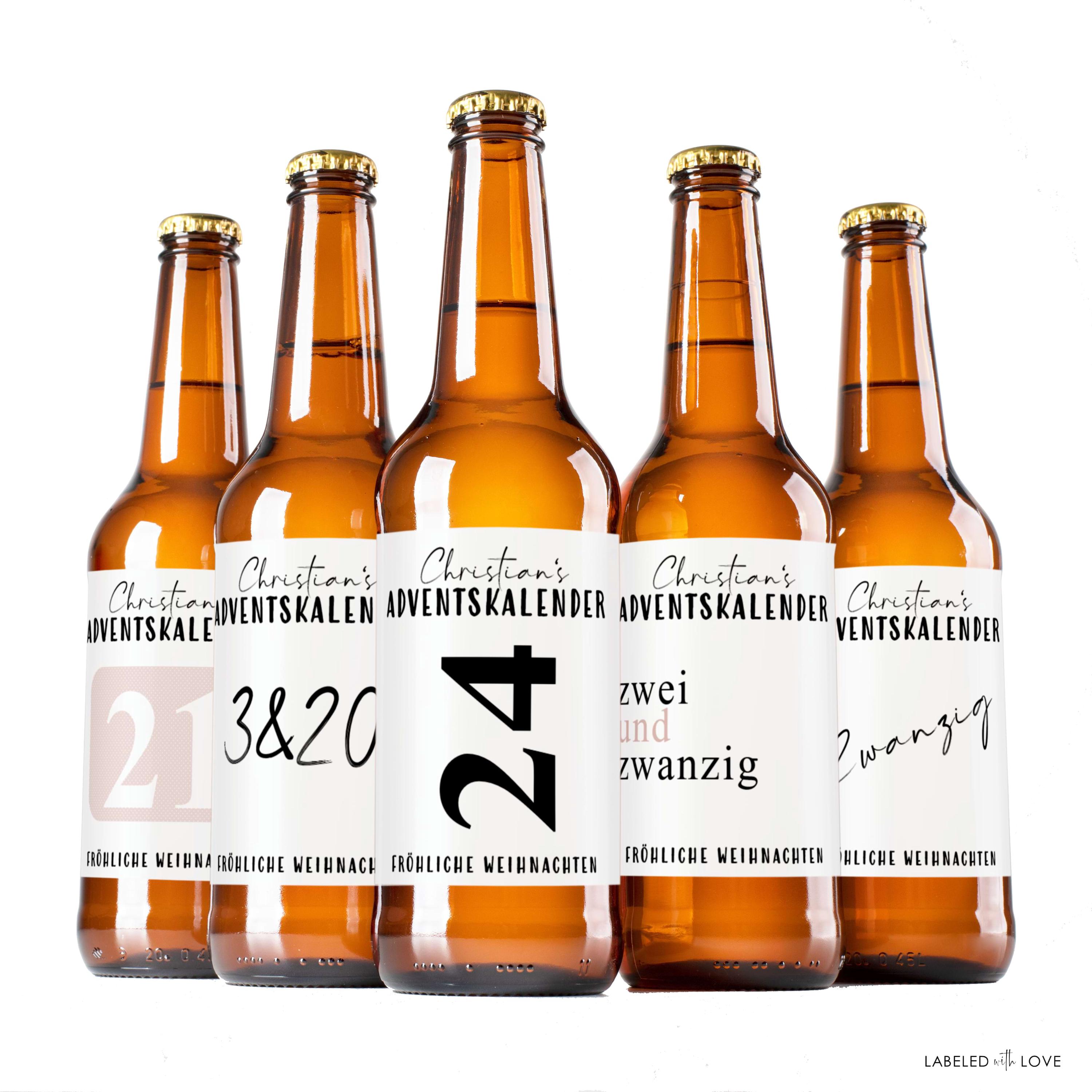 Personalisierter Adventskalender Bier Flaschen Etikett | Advent Weihnachten Geschenk Weihnachtsgeschenk Bieretikett advent calendar Freund