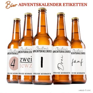 Personalisierter Bier Adventskalender Bierflaschenetikett | Advent calendar Weihnachten Weihnachtsgeschenk Bierkasten Freund Mann Papa