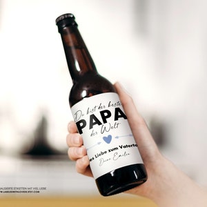 Personalized Beer Bottle Label Father's Day Gift for Men Best Dad in the World Beer label Father's Day gift fathers day gift image 3