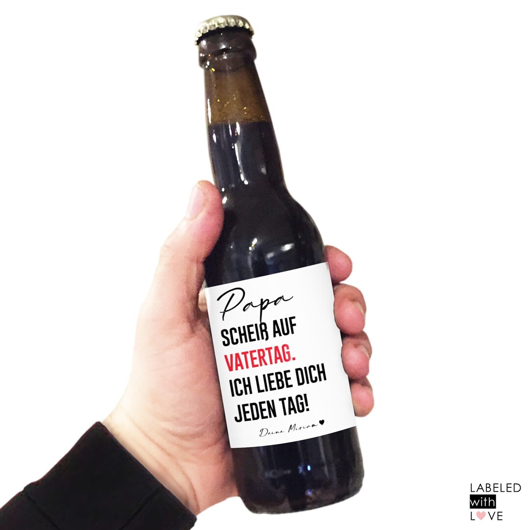 Personalisiertes Bier Flaschen Etikett Scheiss auf Vatertag Geschenk