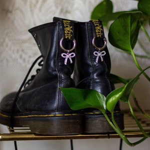 Bow Coquette Aesthetic Boot Charms - Silver | Doc Marten Accessories