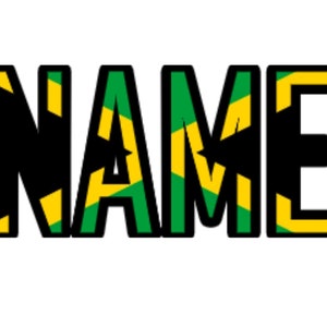 Nome personalizzato giamaicano/Bandiera giamaicana personalizzata. (Solo PNG).