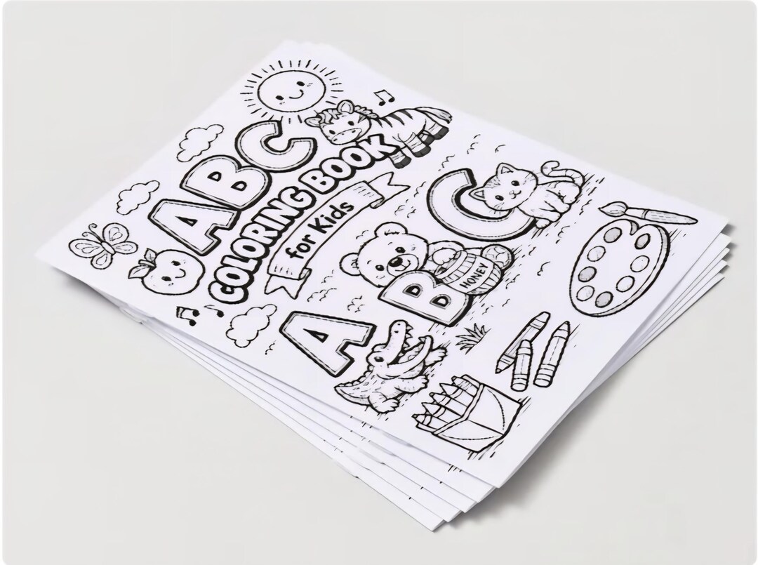 ABC Coloring Book - Etsy