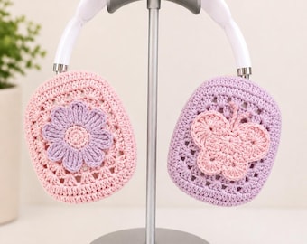 Gehäkelte handgemachte AirPods Max APM-Abdeckung, Kopfhörer-Schutz, Blumenkopfhörer-Kasten, personalisiertes Zubehör, Gänseblümchen, Schmetterling, Musikliebhaber