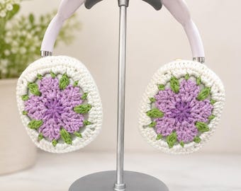 Crochet Handmade AirPods Max APM-Abdeckungen, Kopfhörer-Schutz, Kopfhörer-Etui, personalisiertes Zubehör, Sakura, Kirschblüte, Musikliebhaber