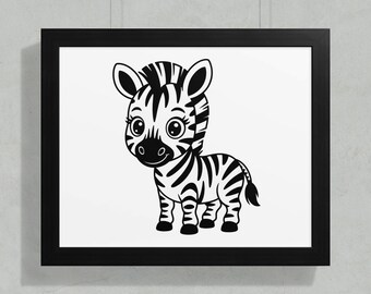 水彩イラストのかわいいシマウマのクリップアート - Etsy 日本
